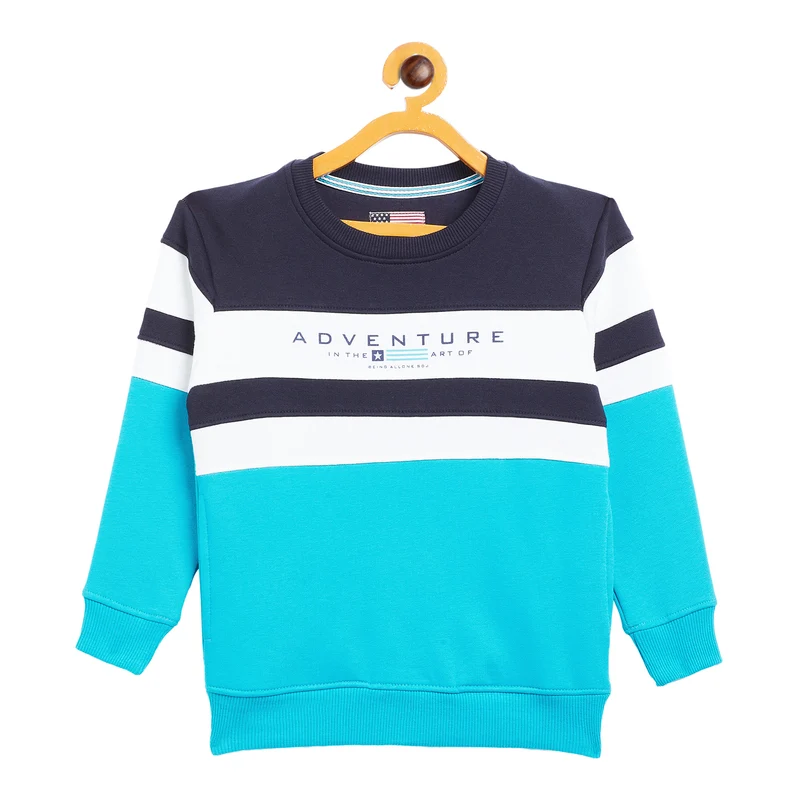 Duke Urban Boys Round Neck Sweatshirt (LF222) 26 / Navy / Color Block