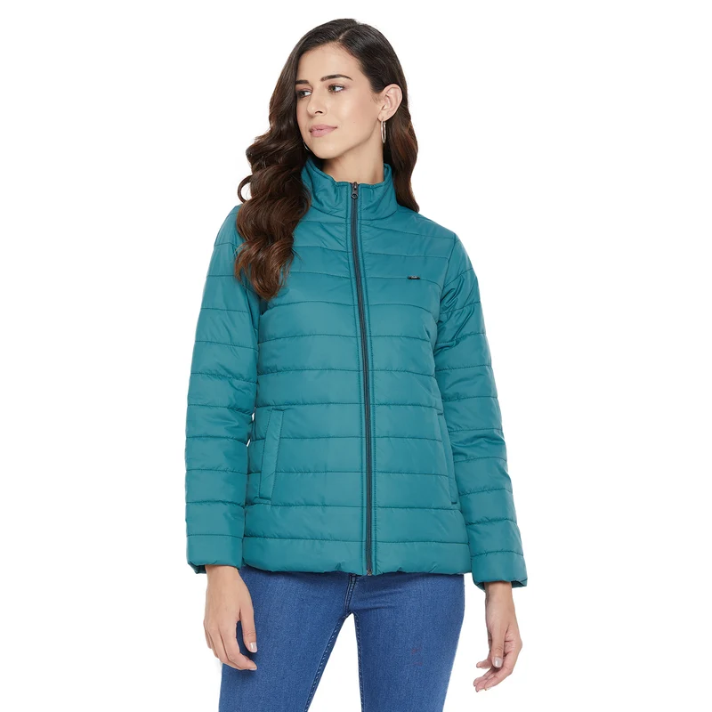 Duke Urban Women Full Sleeve Jacket (SPZ6750) Teal / L / Solid