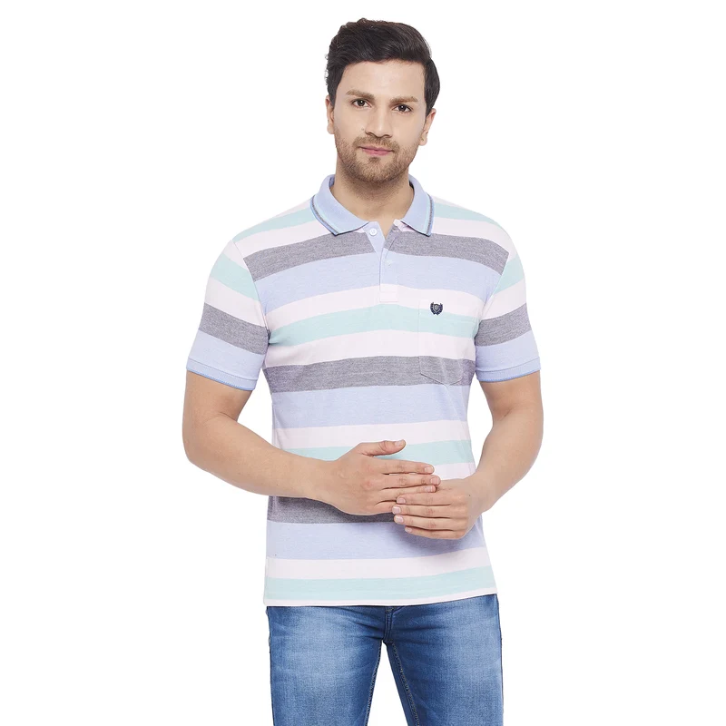 Duke Stardust Men Half Sleeve Cotton T-Shirt (LF5130) M / Black Berry / Striped
