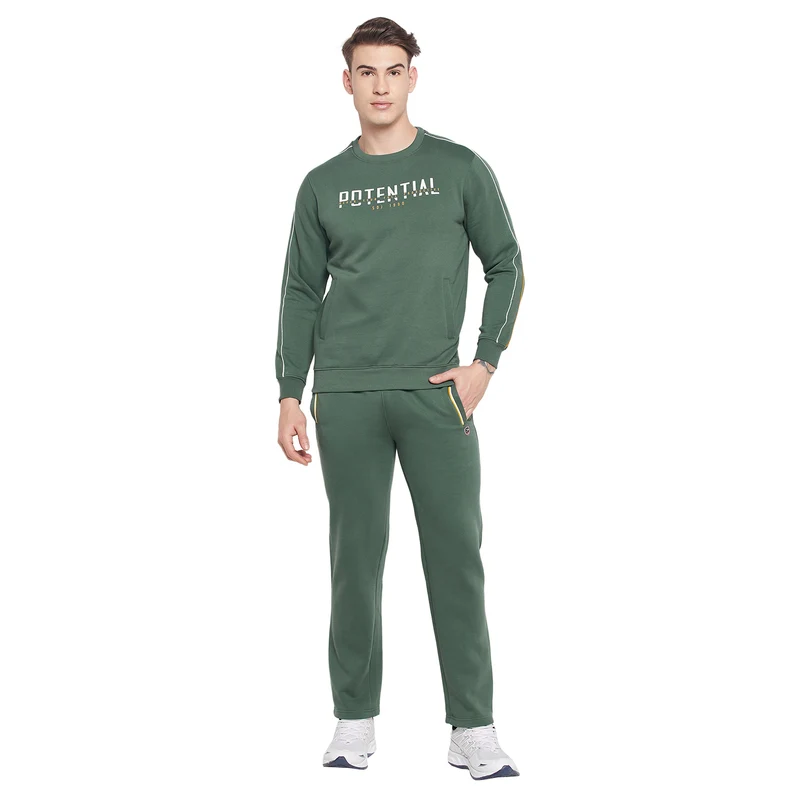 Duke Urban Men Solid Track-Suit (LF3715) Stone Green / XXL / Solid