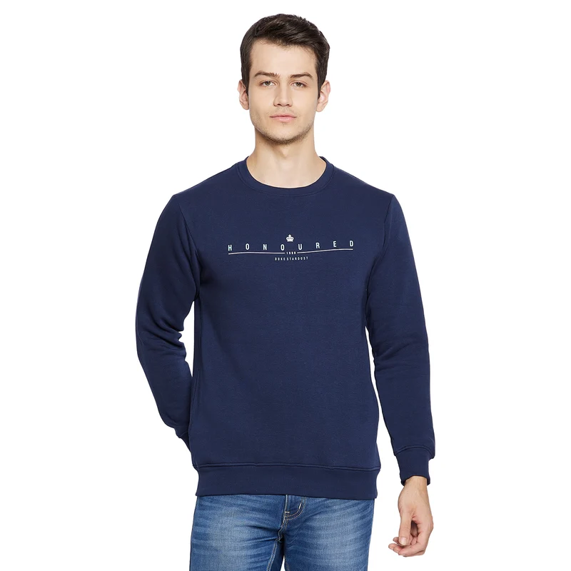 Duke Urban Men Round Neck Sweatshirt (LF3751) L.Navy / L / Solid