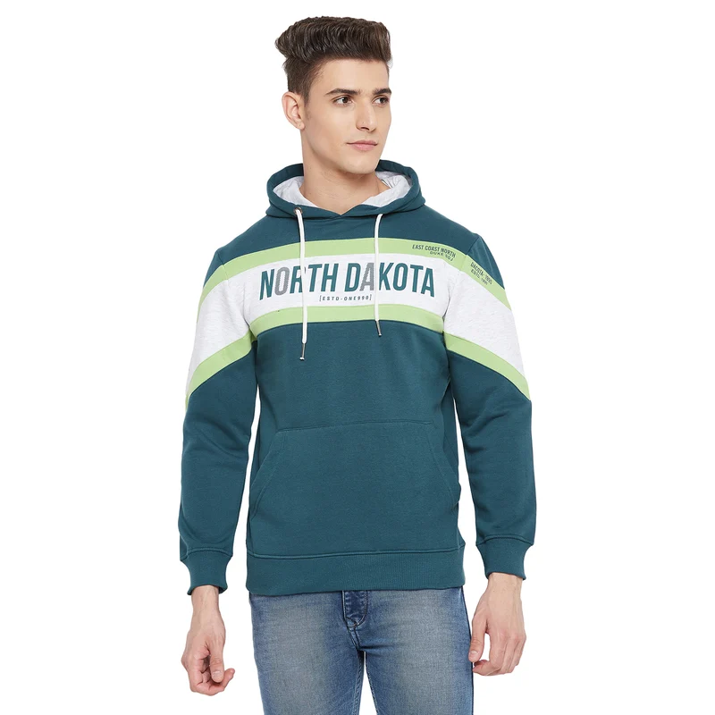 Duke Urban Men Hooded Neck Sweatshirt (LF3824) Cobalt Blue / S / Color Block