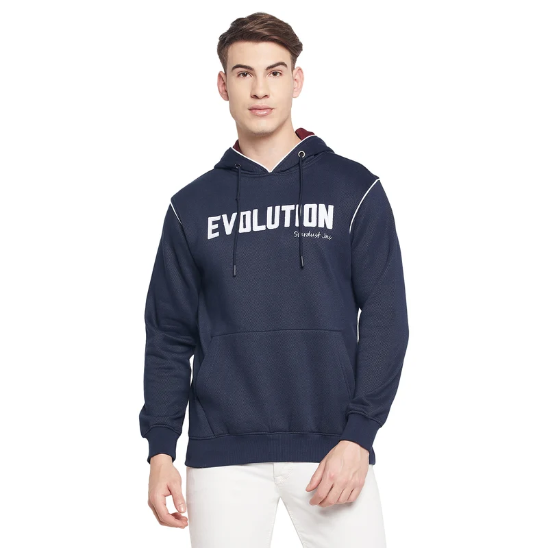 Duke Urban Men Hooded Neck Sweatshirt (LF3865) D.Navy / M / Pattern