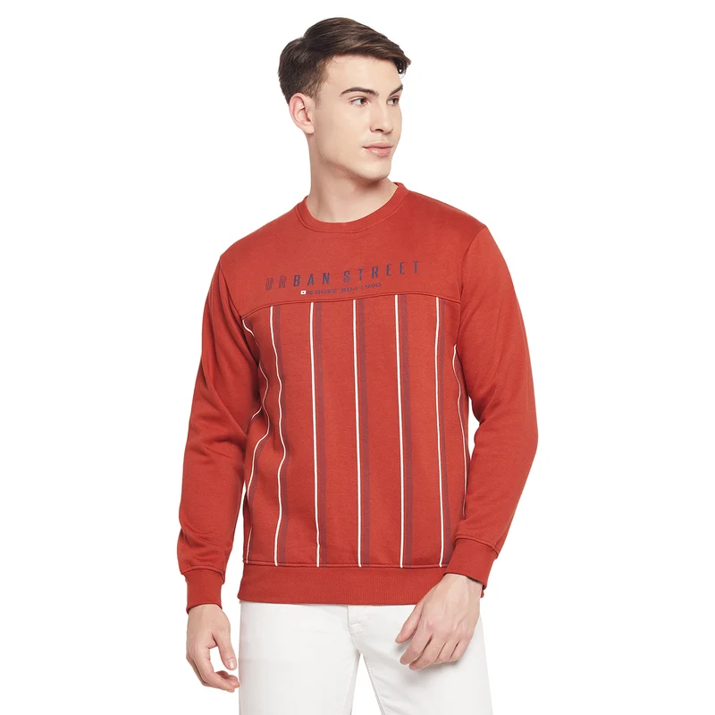 Duke Stardust Men Round Neck Sweatshirt (LF3869) Rust / L / Printed
