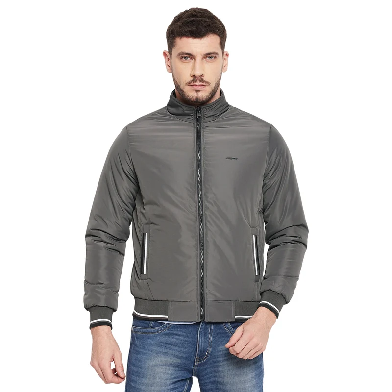 Duke Urban Men Full Sleeve Reversible Jacket (SDZ899) D.Grey / XXL / Solid