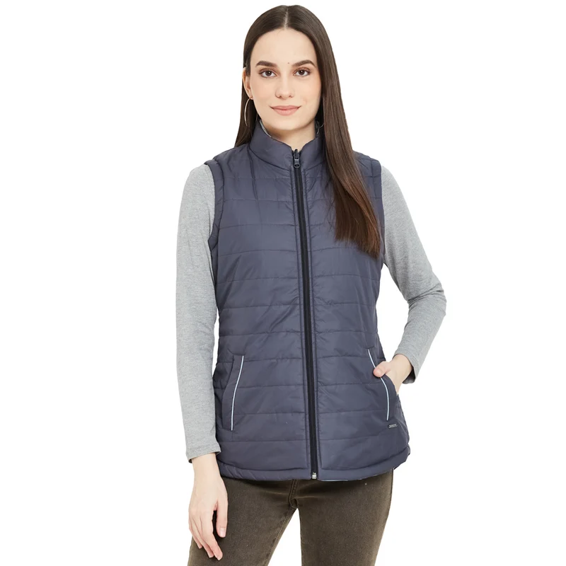 Duke Stardust Women Sleeveless Reversible Jacket (SDZ6751) Navy / L / Solid
