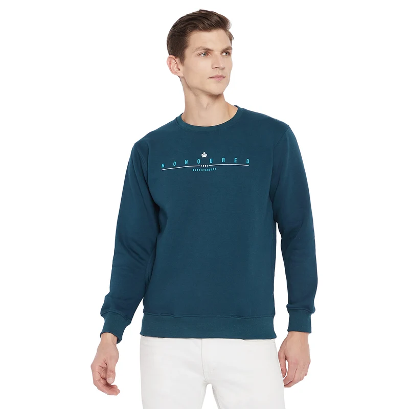 Duke Urban Men Round Neck Sweatshirt (LF3751) Cobalt Blue / XXL / Solid