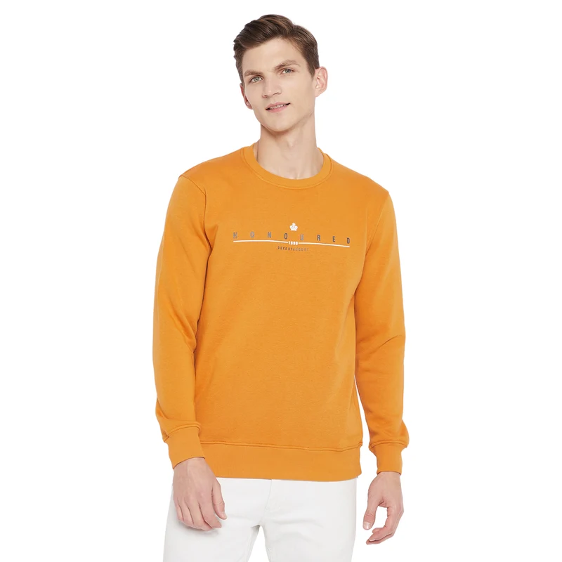 Duke Urban Men Round Neck Sweatshirt (LF3751) Mustard / S / Solid