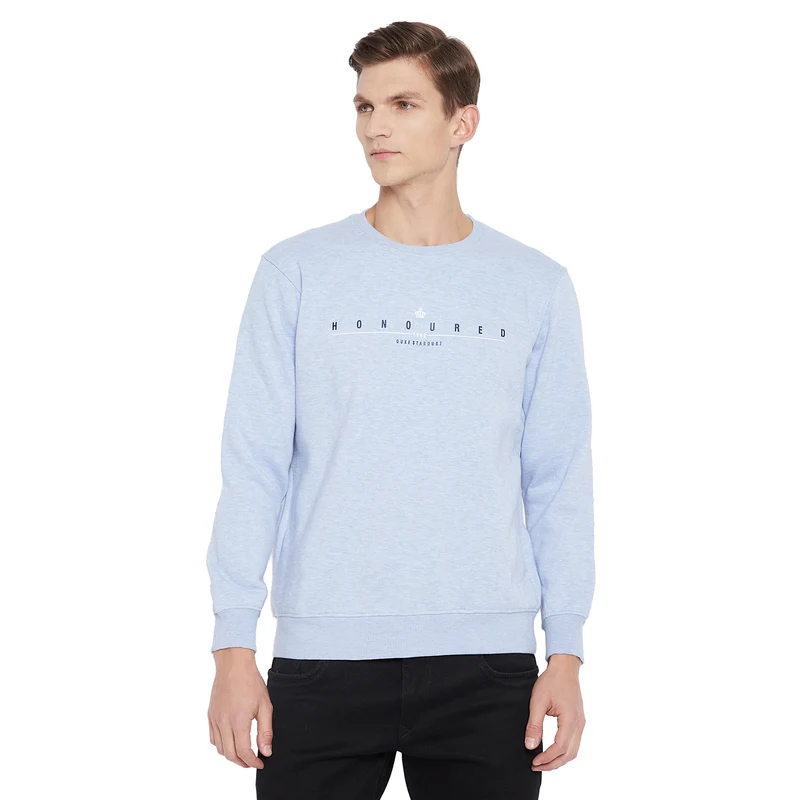 Duke Urban Men Round Neck Sweatshirt (LF3751) Skyway Mix / M / Solid