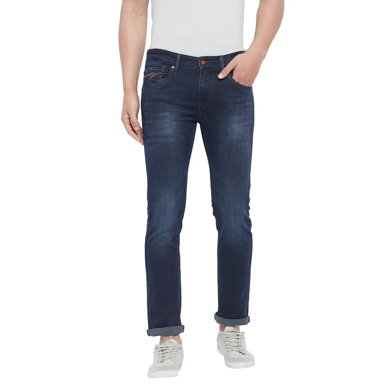 Duke Stardust Men Slim Fit Stretchable Jeans (SDD5112) Carbon Blue / 38 / Washed