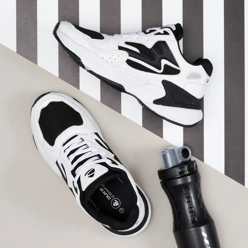 Duke Men Sports Shoes (FWOL1360) UK 6 / White Black / Solid