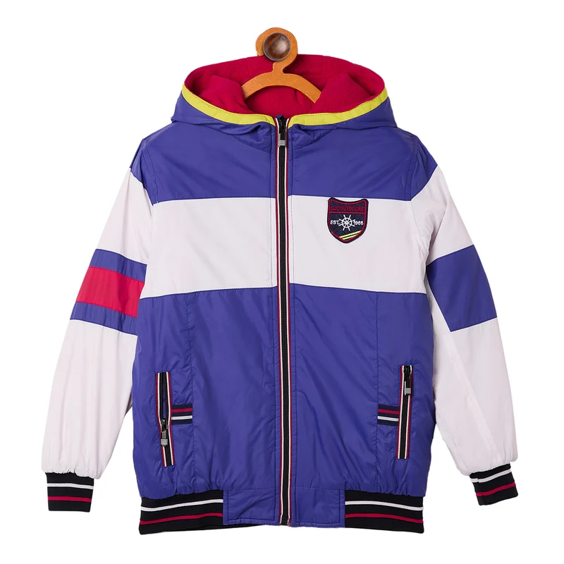 Duke Urban Boys Full Sleeve Hooded Jacket (SDZ2000) Royal / 36 / Colorblock