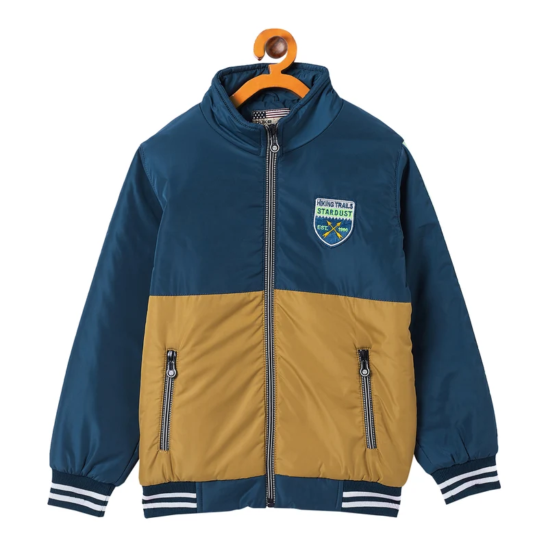 Duke Urban Boys Full Sleeve Quilted Jacket (SDZ2002) 36 / Air Force / Colorblock