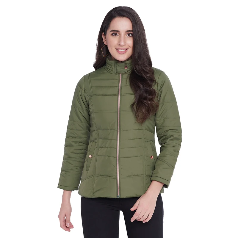 Duke Urban Women Full Sleeve Jacket (SDZ6686) S / Grass Green / Solid