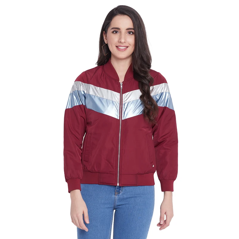 Duke Urban Women Full Sleeve Jacket (SDZ6694) Carrot / XXL / Colorblock