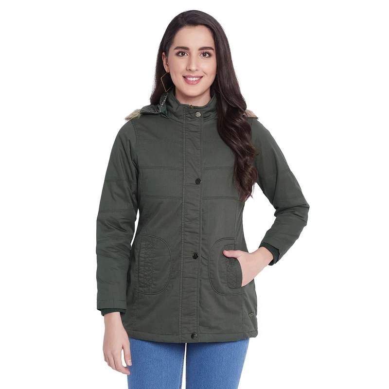 Duke Urban Women Full Sleeve Jacket (SDZ6722) S / Olive / Solid