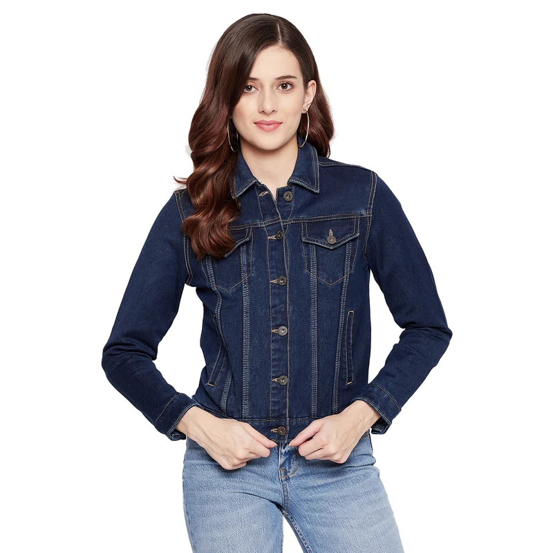 Duke Urban Women Full Sleeve Denim Jacket (SDZ6724) Navy / XXL / Washed
