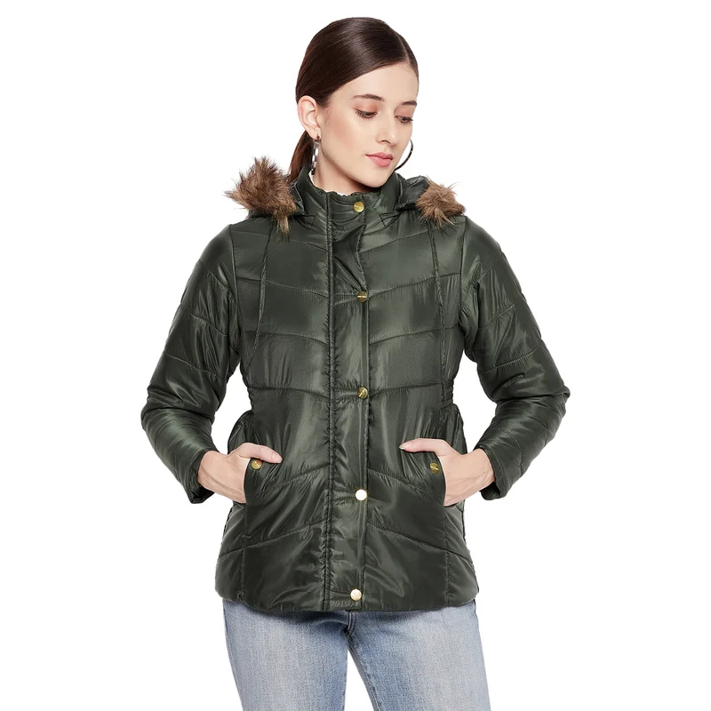 Duke Urban Women Full Sleeve Jacket (SDZ6739) Bottle Green / XL / Solid