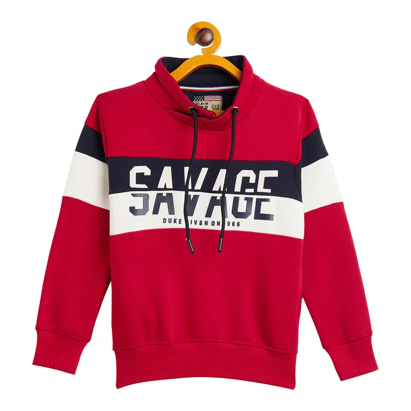 Duke Urban Boys Cowl Neck Sweatshirt (LF215) Turquoise / 26 / Color Block