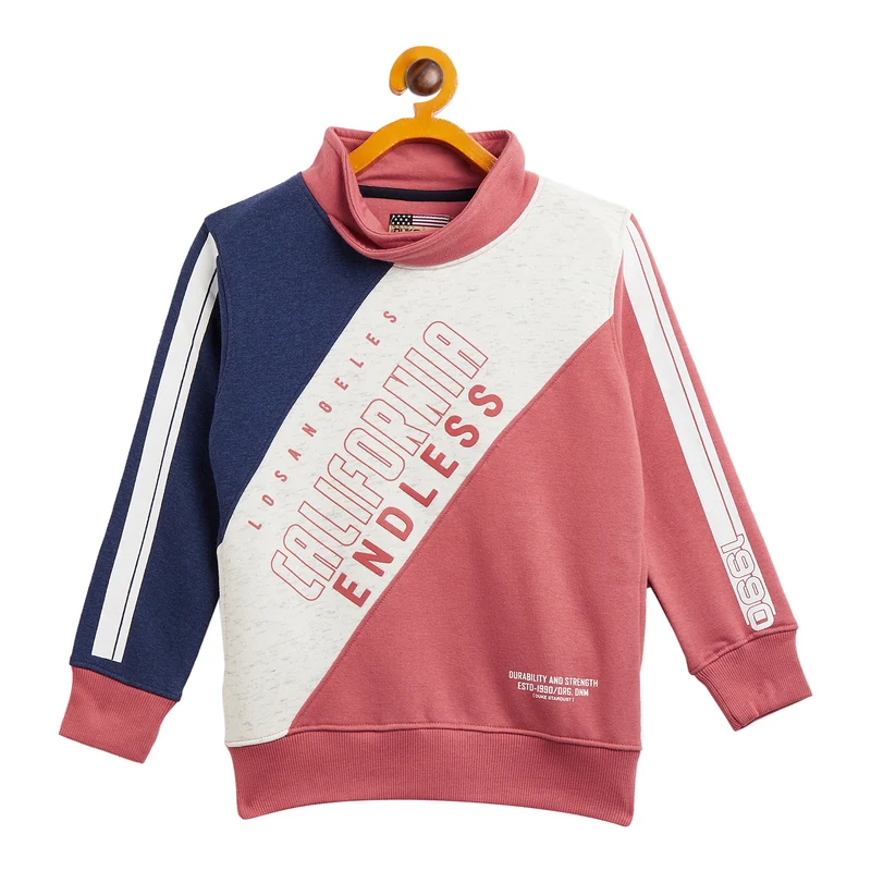Duke Urban Boys Cowl Neck Sweatshirt (LF218) Garnet / 34 / Color Block