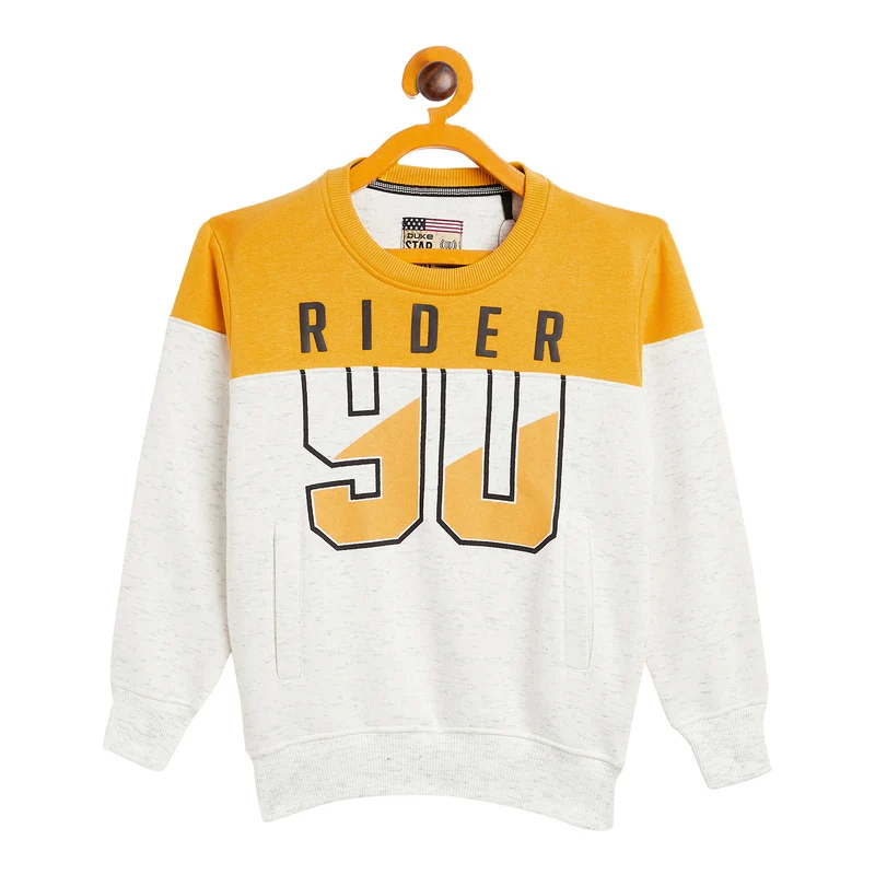 Duke Urban Boys Round Neck Sweatshirt (LF220) Mustard / 30 / Color Block