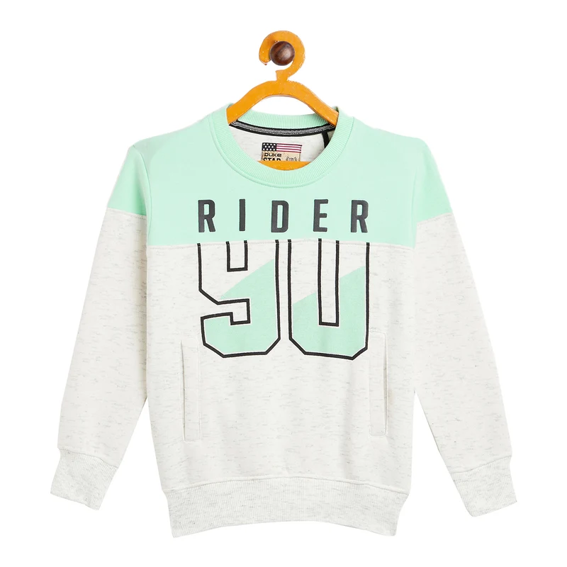 Duke Urban Boys Round Neck Sweatshirt (LF220) Foam Green / 28 / Color Block