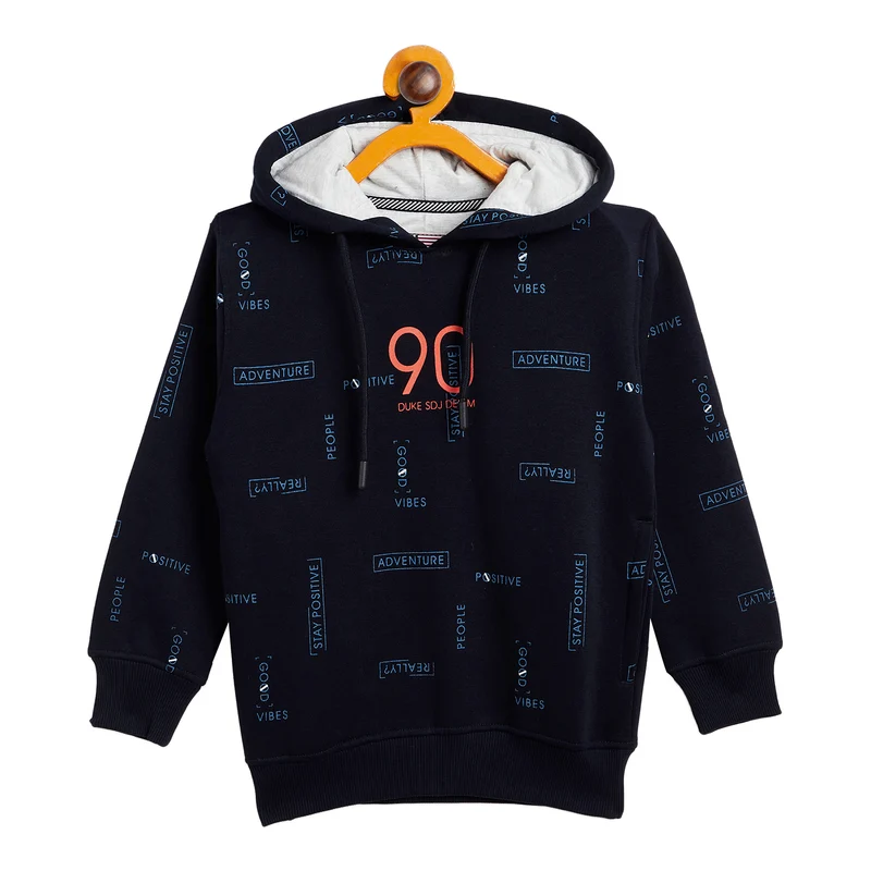 Duke Urban Boys Hooded Neck Sweatshirt (LF224) D.Navy / 32 / Printed