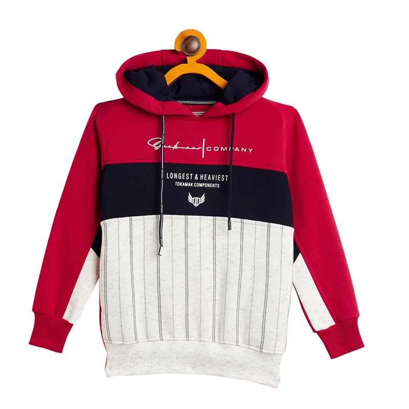 Duke Urban Boys Hooded Sweatshirt (LF226) Tan / 32 / Color Block
