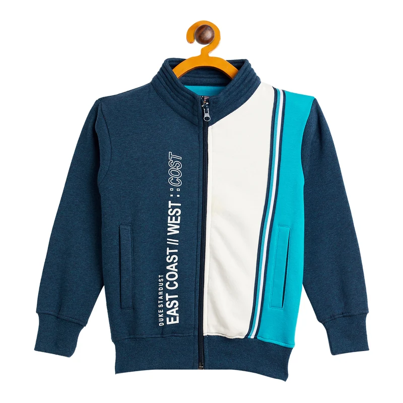 Duke Urban Boys Zipper Sweatshirt (LF228) Petrol / 32 / Color Block