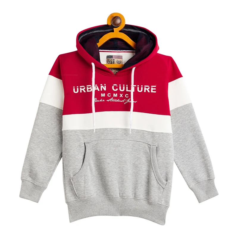 Duke Urban Boys Hooded Sweatshirt (LF231) Autumn Red / 30 / Color Block