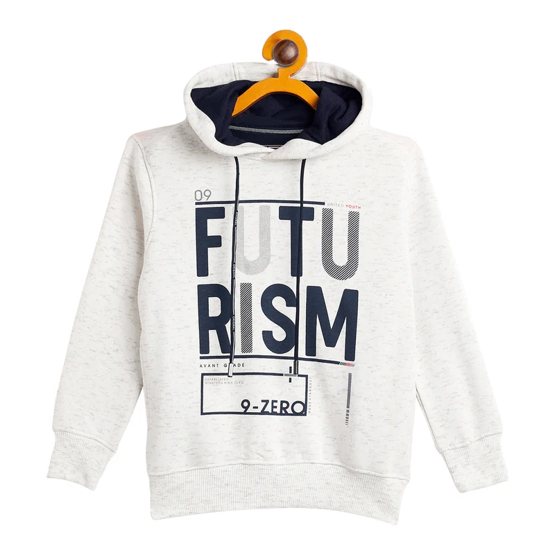 Duke Urban Boys Hooded Sweatshirt (LF232) White Alloy (Hairy) / 30 / Printed