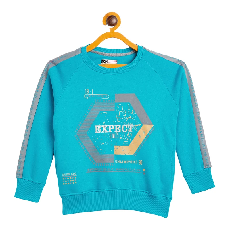 Duke Urban Boys Round Neck Sweatshirt (LF241) Turquoise / 30 / Printed