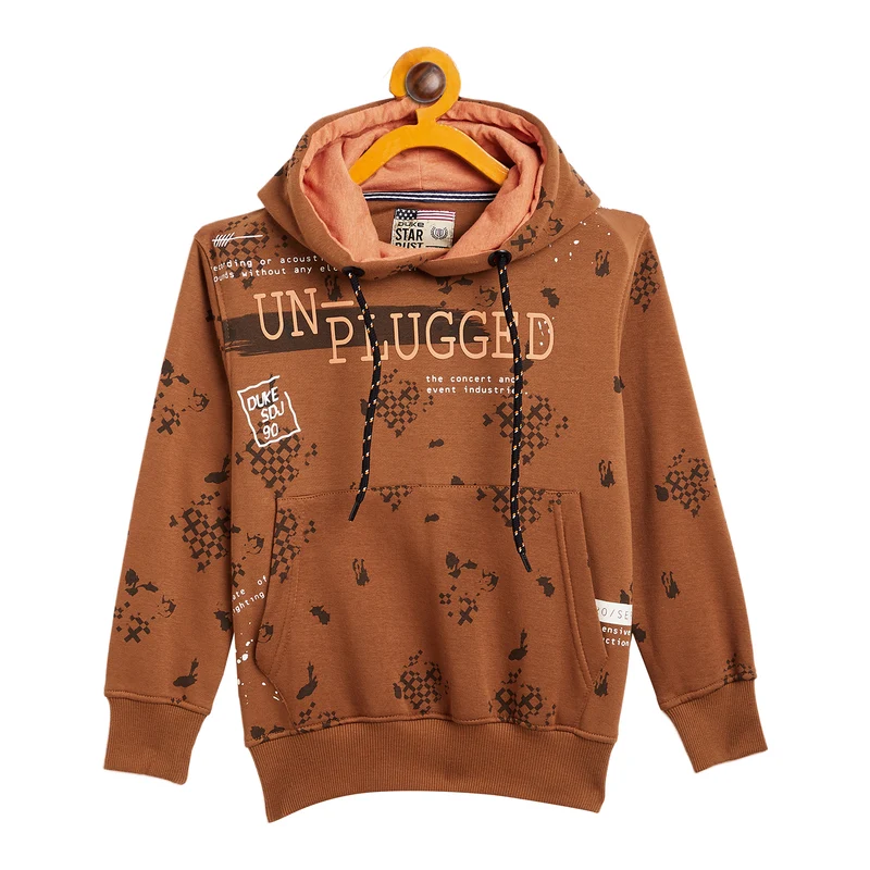 Duke Urban Boys Hooded Sweatshirt (LF242) Tan / 28 / Printed