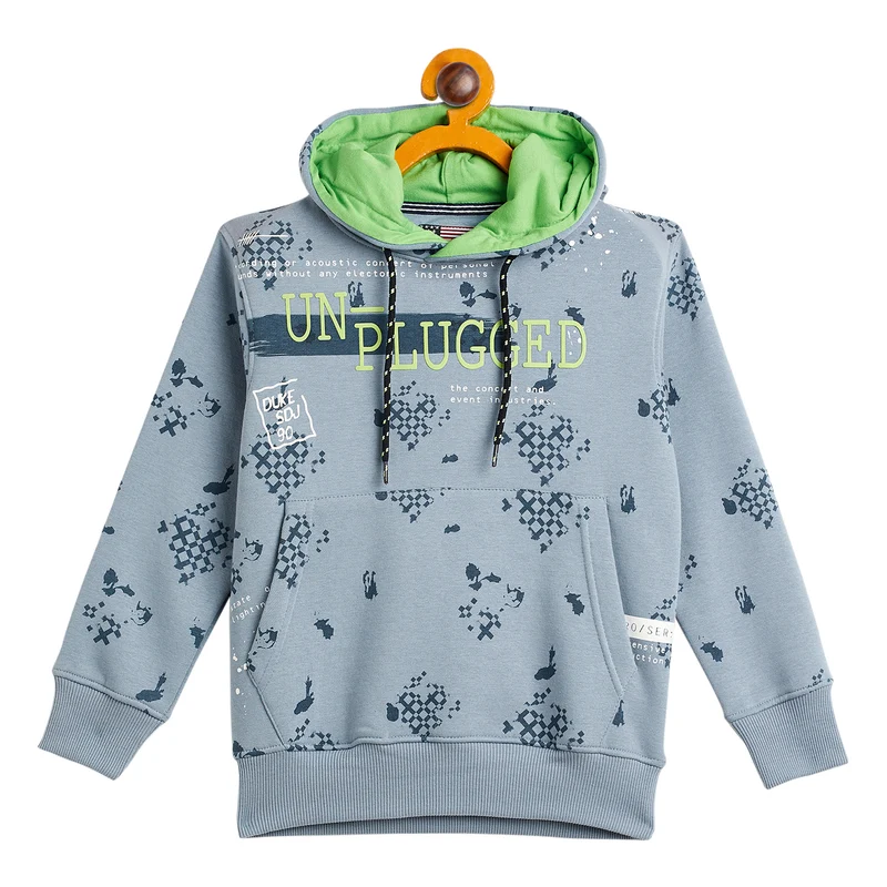 Duke Urban Boys Hooded Sweatshirt (LF242) Grey / 26 / Printed