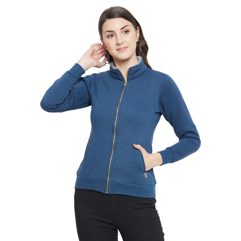 Duke Urban Women Zipper Sweatshirt (LFX742) XL / Petrol Mix / Solid