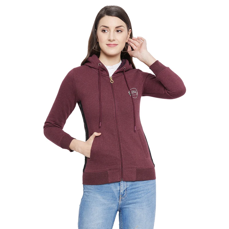 Duke Urban Women Hooded Sweatshirt (LFX746) Wine Mix / M / Solid
