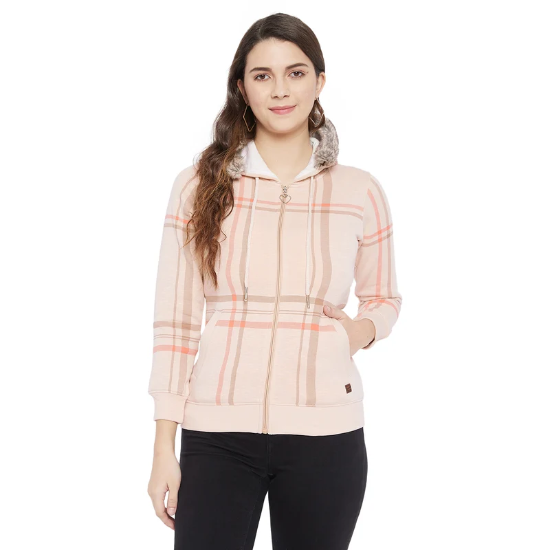 Duke Urban Women Hooded Sweatshirt (LFX749) Oatmeal Mix / S / Checkered