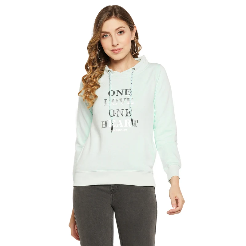 Duke Urban Women Round Neck Sweatshirt (LFX753) Powder Blue / XL / Solid