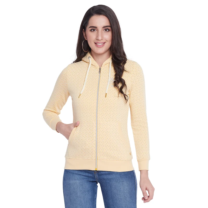 Duke Urban Women Hooded Sweatshirt (LFX783) M / Butter / Printed