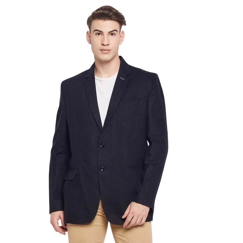 Duke Urban Men Full Sleeve Lapel Neck Coat (SDZ932) Navy / L / Checkered