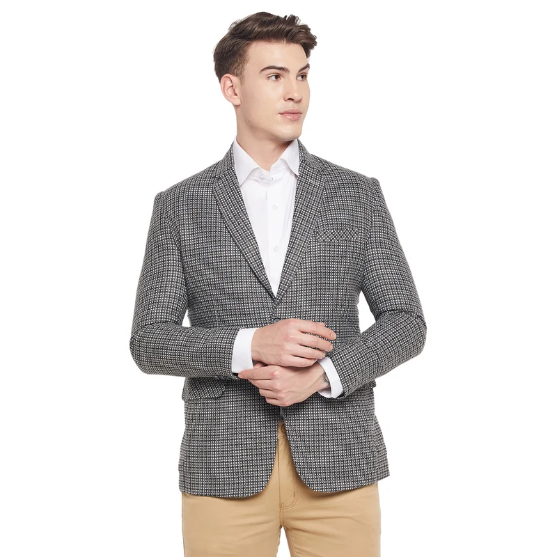 Duke Urban Men Full Sleeve Lapel Neck Coat (SDZ936) Coffee / M / Self Design
