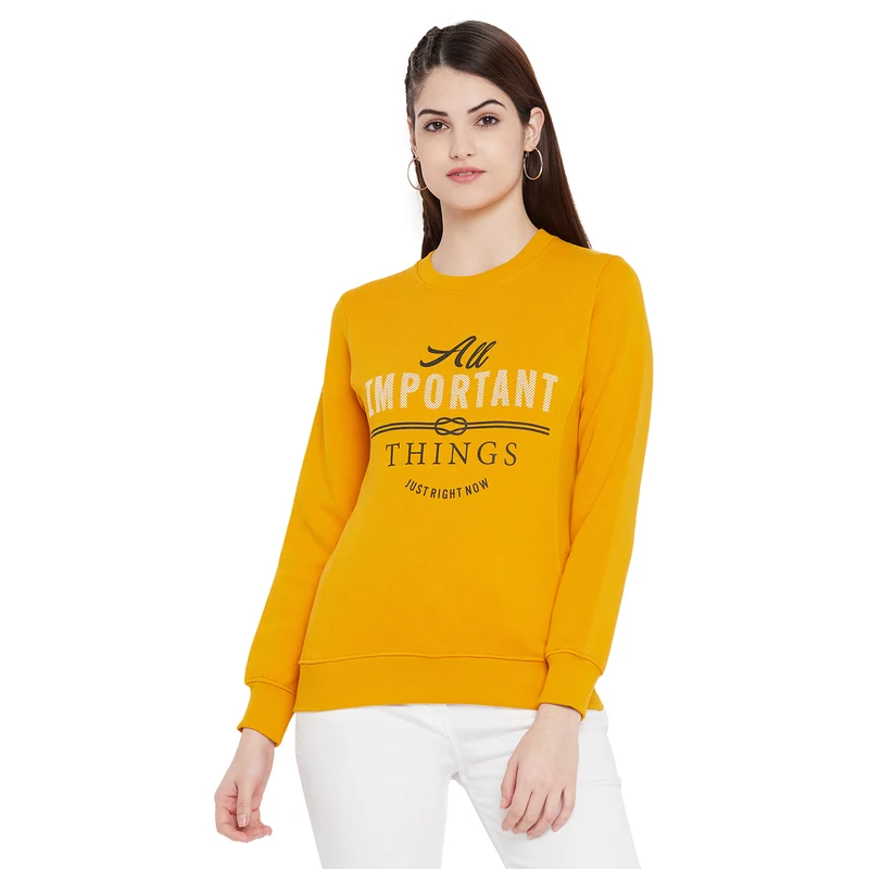 Duke Urban Women Round Neck Sweatshirt (MLFX674) Mustard / M / Printed