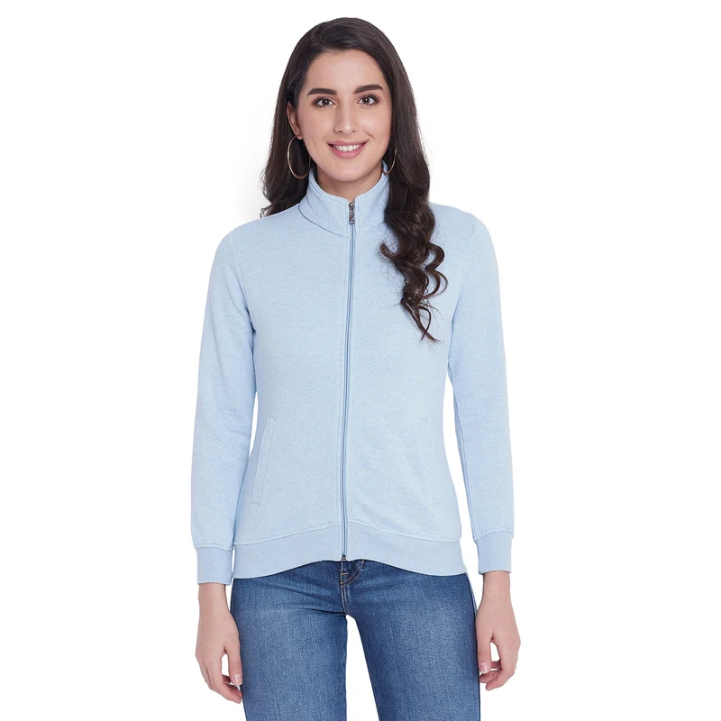 Duke Urban Women Full Zip Sweatshirt (LFX786) XXL / Ice Blue Mix / Solid