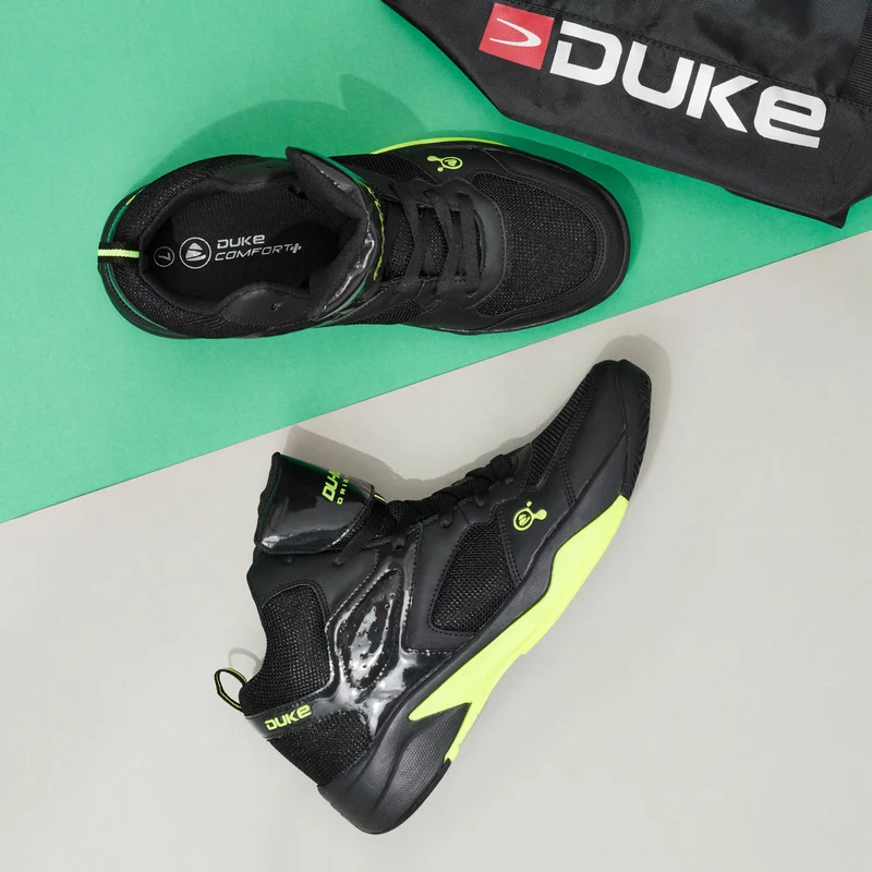 Duke Men Sports Shoes (FWOL1387) UK 8 / Black-P-Green / Color Block