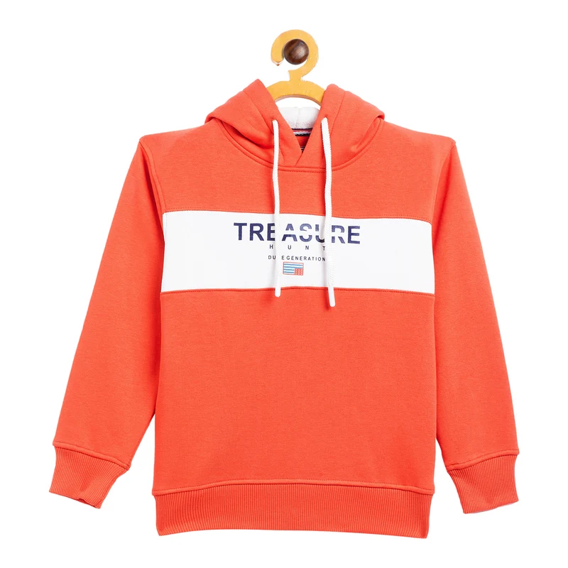 Duke Urban Boys Hooded Sweatshirt (LF246) 28 / Pastel Orange / Printed