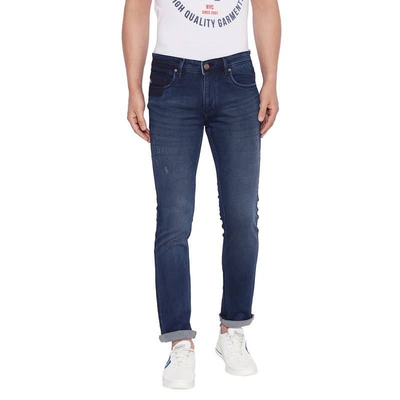 Duke Stardust Men Slim Fit Jeans (SDD5140) Medium Blue / 38 / Washed