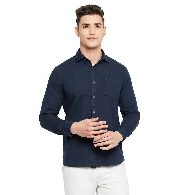 Duke Stardust Men Full Sleeve Cotton Shirt (SDO8996) XXL / Deep Indigo / Solid