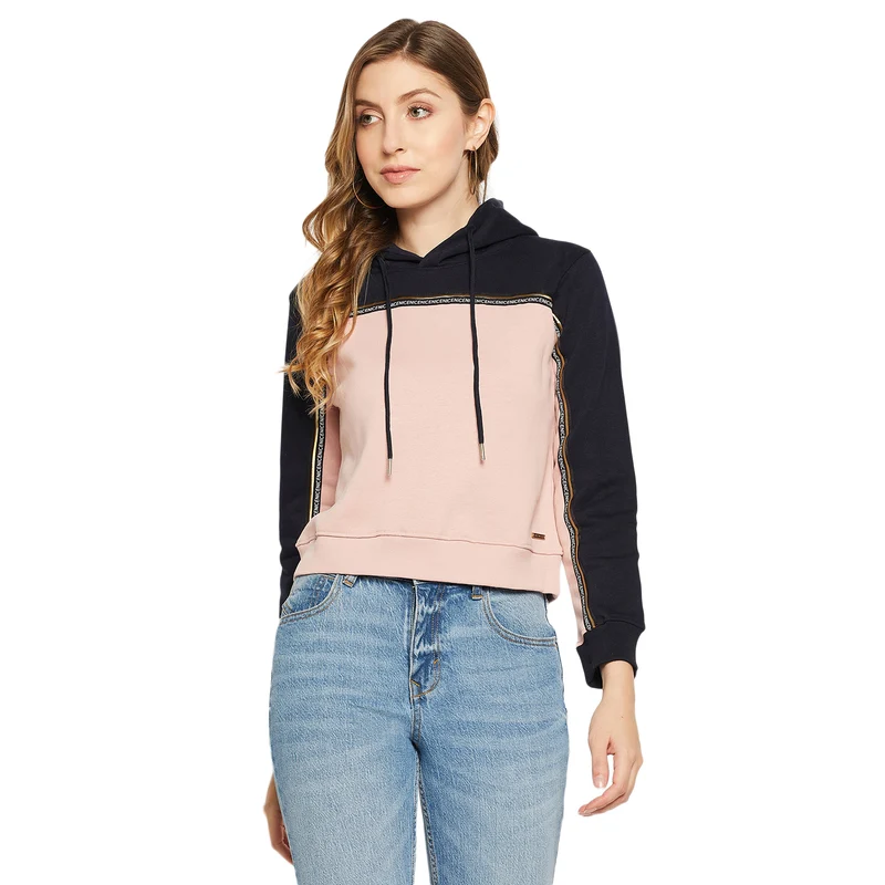 Duke Urban Women Full Sleeve Hooded Sweatshirt (LFX766) Navy / XL / Color Block