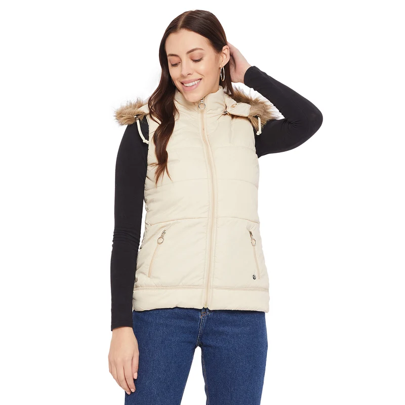 Duke Urban Women Sleeveless Jacket (SDZ6720) Off White / XL / Solid