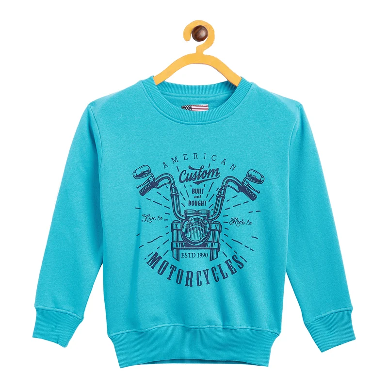 Duke Urban Boys Round Neck Sweatshirt (LF251) Turquoise / 30 / Printed